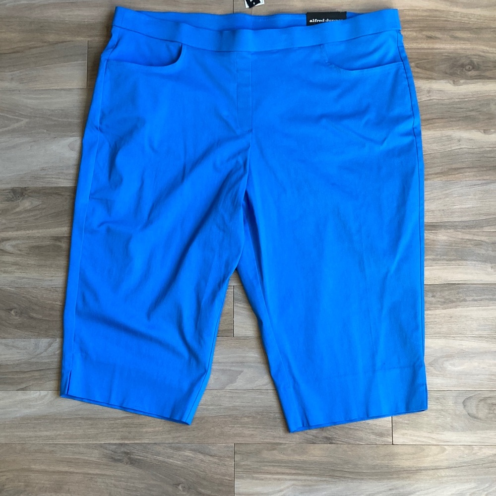 Alfred Dunner allure Capri pant tummy slimming super stretch azure blue 24W - Picture 12 of 17